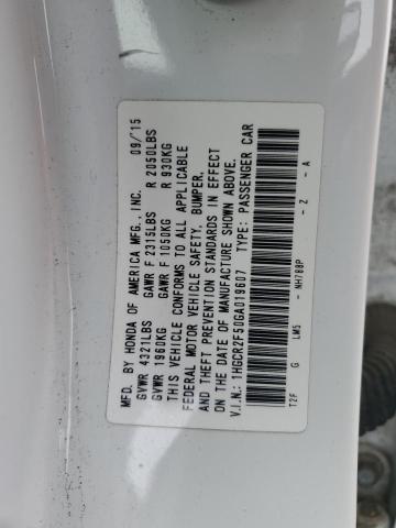 1HGCR2F50GA019607 - 2016 HONDA ACCORD SPORT Biały zdjęcie 12
