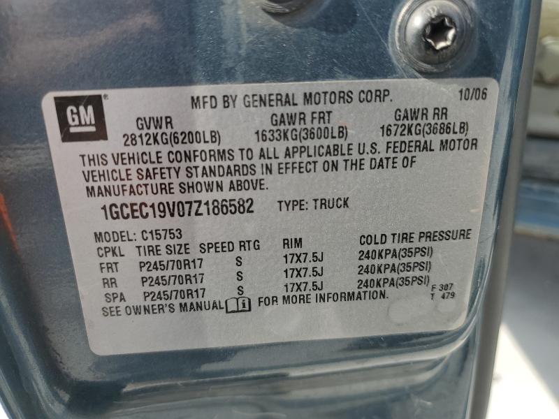 1GCEC19V07Z186582 - 2007 CHEVROLET SILVERADO C1500 CLASSIC BLUE photo 13