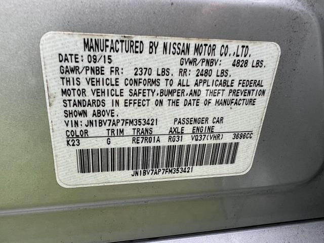 JN1BV7AP7FM353421 - 2015 INFINITI Q50 BASE SILVER photo 10