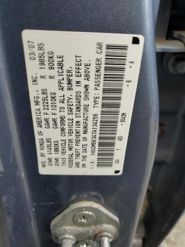 1HGCM56347A134256 - 2007 HONDA ACCORD SE BLUE photo 12