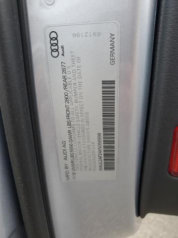 WAUL2AF24KN056998 - 2019 AUDI A6 PREMIUM PLUS SILVER photo 12