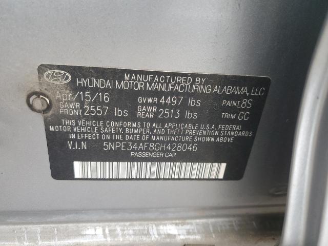 5NPE34AF8GH428046 - 2016 HYUNDAI SONATA SPORT GRAY photo 13