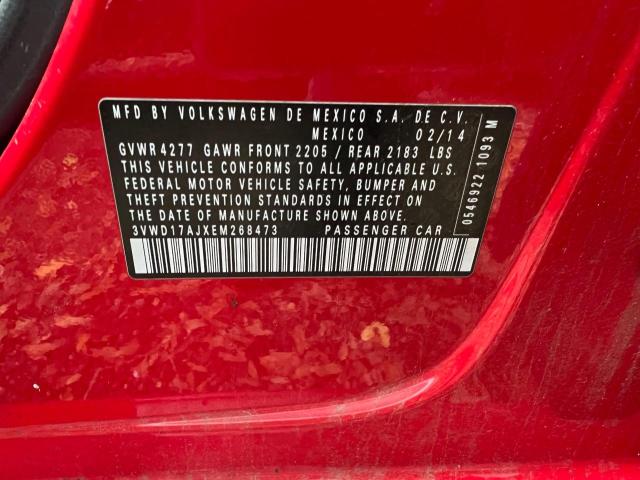 3VWD17AJXEM268473 - 2014 VOLKSWAGEN JETTA SE RED photo 10