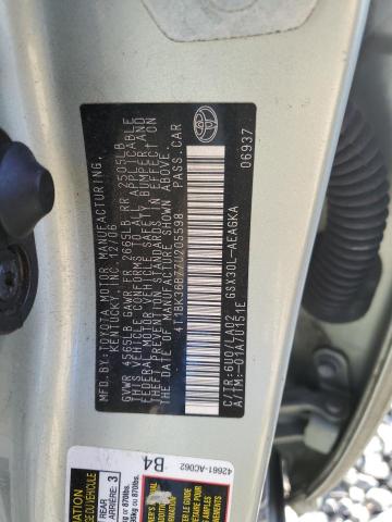 4T1BK36B77U205598 - 2007 TOYOTA AVALON XL GREEN photo 12