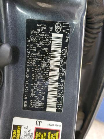 2T1BU4EE4AC409392 - 2010 TOYOTA COROLLA BASE Grau Foto 12