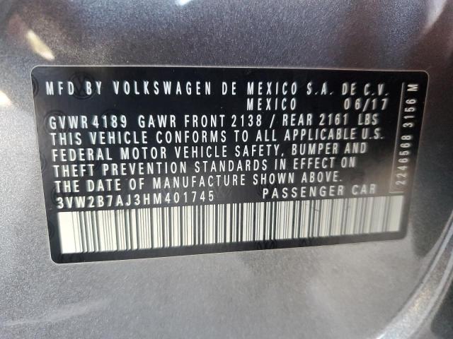 3VW2B7AJ3HM401745 - 2017 VOLKSWAGEN JETTA S Boz foto 13