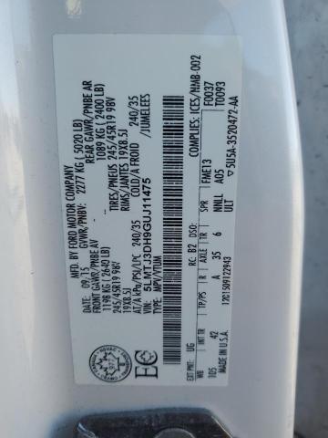 5LMTJ3DH9GUJ11475 - 2016 LINCOLN MKC RESERVE თეთრი ფოტო 12