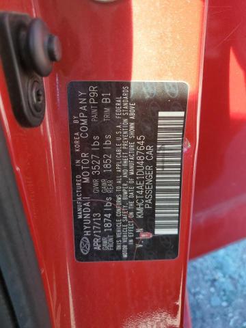 KMHCT4AE1DU487645 - 2013 HYUNDAI ACCENT GLS წითელი ფოტო 12