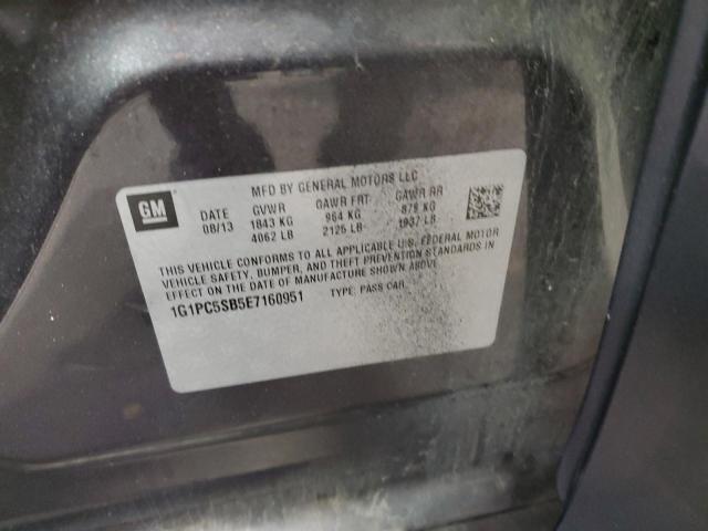 1G1PC5SB5E7160951 - 2014 CHEVROLET CRUZE LT 石墨色 照片 12