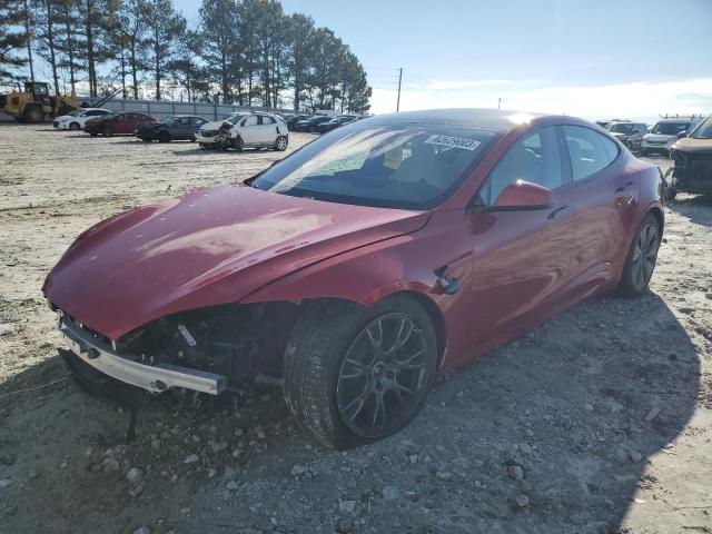 5YJSA1E61MF451017 - 2021 TESLA MODEL S 红色 照片 1