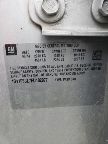 1G11F5SL7FU102977 - 2015 CHEVROLET MALIBU LTZ 银色 照片 12