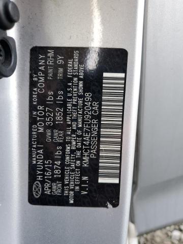 KMHCT4AE7FU920498 - 2015 HYUNDAI ACCENT GLS SILVER photo 13