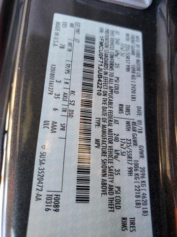 1FMCU0F71JUB42210 - 2018 FORD ESCAPE S Grafit foto 13