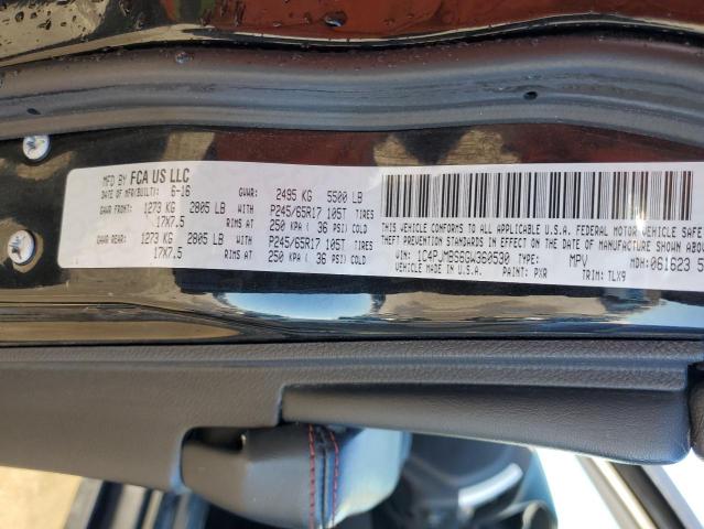 1C4PJMBS6GW360530 - 2016 JEEP CHEROKEE TRAILHAWK BLACK photo 13