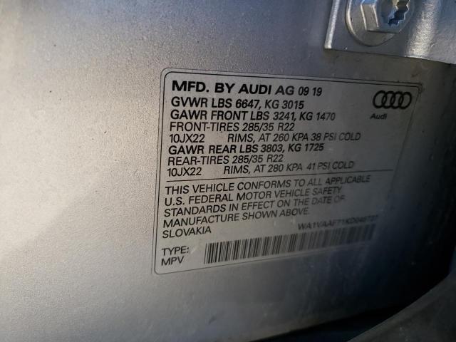 WA1VAAF71KD049727 - 2019 AUDI Q7 PRESTIGE 银色 照片 12