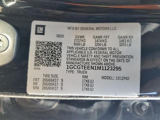 1GCGTEEN1M1123295 - 2021 CHEVROLET COLORADO ZR2 BLACK photo 12