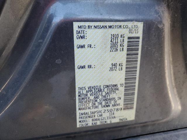 1N4AL3AP5FC250789 - 2015 NISSAN ALTIMA 2.5 GRAY photo 13