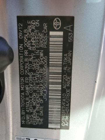 JTKJF5C71D3056065 - 2013 TOYOTA SCION TC 银色 照片 12