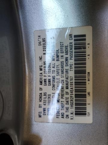 1HGCR2F54EA199767 - 2014 HONDA ACCORD SPORT 银色 照片 12