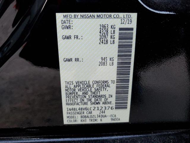 1N4BL4BV6LC212376 - 2020 NISSAN ALTIMA S BLACK photo 13