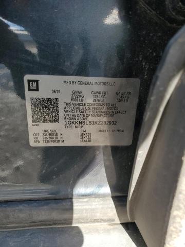 1GKKNSLS1KZ282932 - 2019 GMC ACADIA SLE Niebieski zdjęcie 13