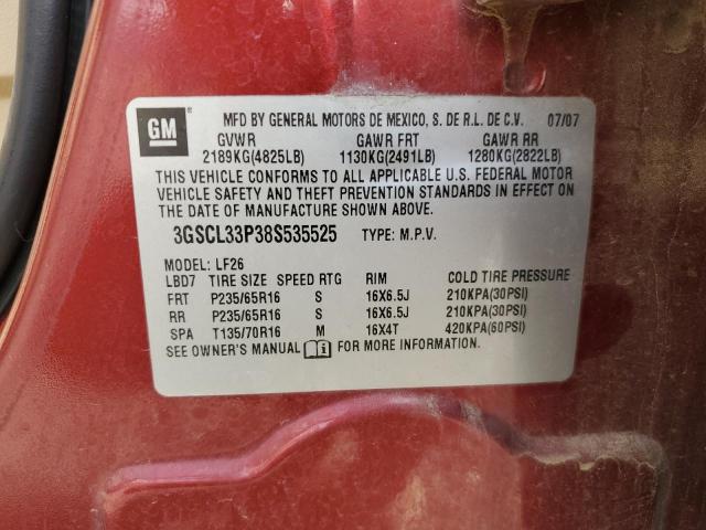 3GSCL33P38S535525 - 2008 SATURN VUE XE RED photo 13