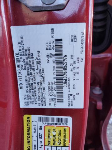 3LN6L5E96HR627976 - 2017 LINCOLN MKZ RESERVE წითელი ფოტო 12