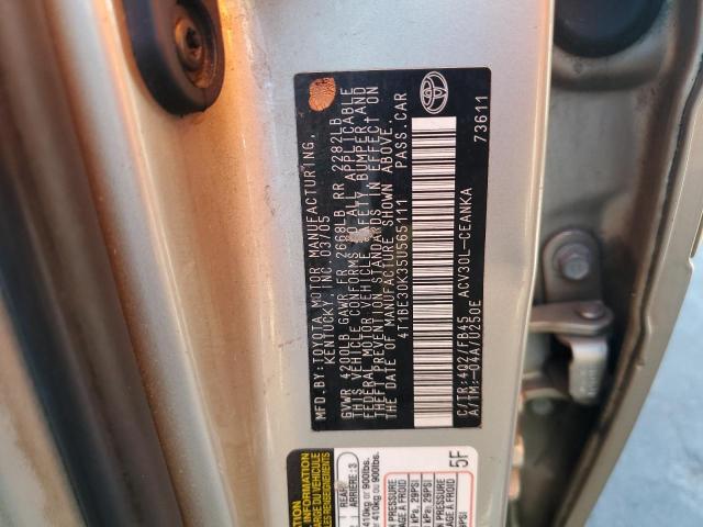 4T1BE30K35U565111 - 2005 TOYOTA CAMRY LE BEIGE photo 12