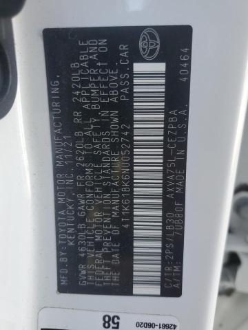 4T1K61BK6NU052742 - 2022 TOYOTA CAMRY XSE WHITE photo 12