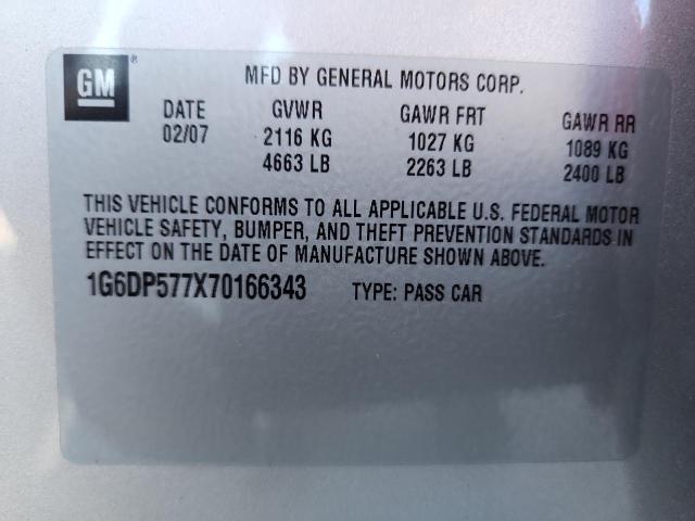 1G6DP577X70166343 - 2007 CADILLAC CTS HI FEATURE V6 SILVER photo 13