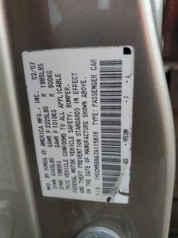 1HGCM56847A115816 - 2007 HONDA ACCORD EX BROWN photo 12