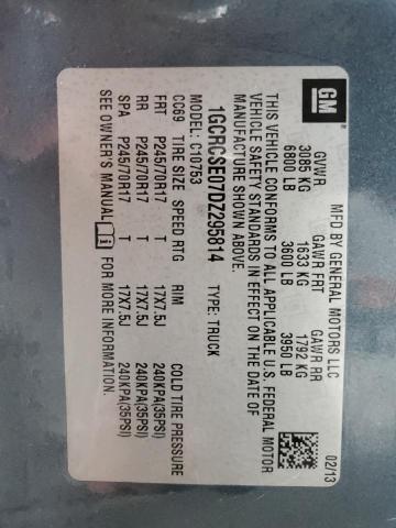 1GCRCSE07DZ295814 - 2013 CHEVROLET SILVERADO C1500 LT 蓝色 照片 12