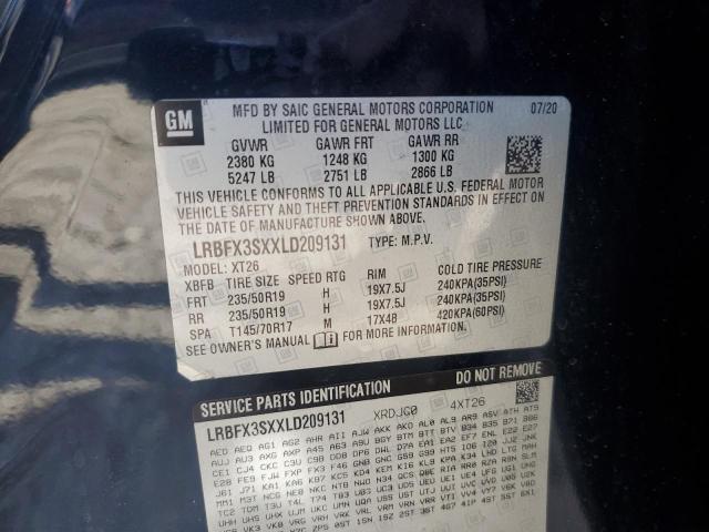 LRBFX3SXXLD209131 - 2020 BUICK ENVISION PREMIUM BLACK photo 13