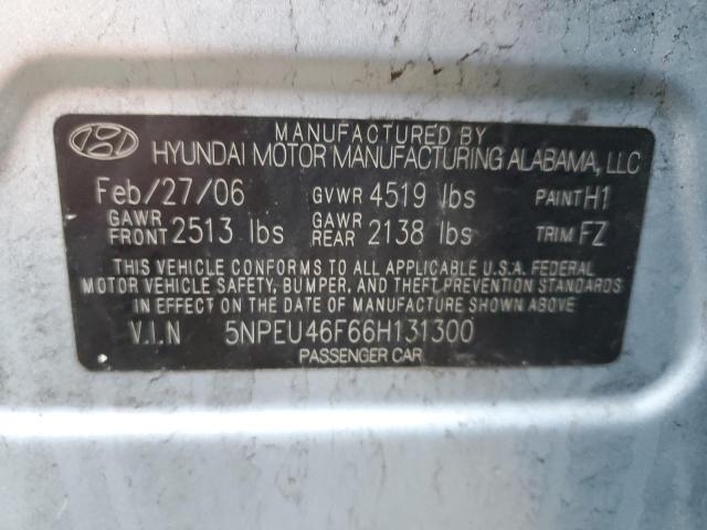 5NPEU46F66H131300 - 2006 HYUNDAI SONATA GLS BLUE photo 13