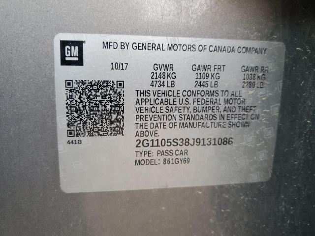 2G1105S38J9131086 - 2018 CHEVROLET IMPALA LT GRAY photo 12