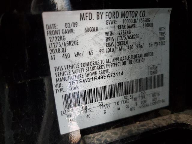 1FTSW21R49EA73114 - 2009 FORD F250 SUPER DUTY TWO TONE photo 12