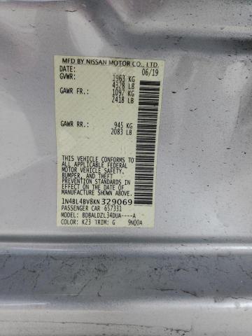 1N4BL4BV8KN329069 - 2019 NISSAN ALTIMA S SILVER photo 12