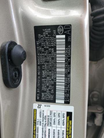 2T1BU40E09C123395 - 2009 TOYOTA COROLLA BASE Бежевый фото 13