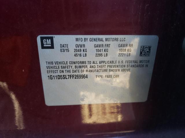 1G11D5SL7FF269964 - 2015 CHEVROLET MALIBU 2LT BURGUNDY photo 12