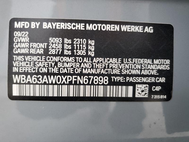 WBA63AW0XPFN67898 - 2023 BMW M440I GRAN COUPE SILVER photo 12