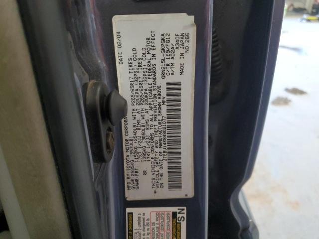 JTEBU14R848021077 - 2004 TOYOTA 4RUNNER SR5 灰色 照片 13