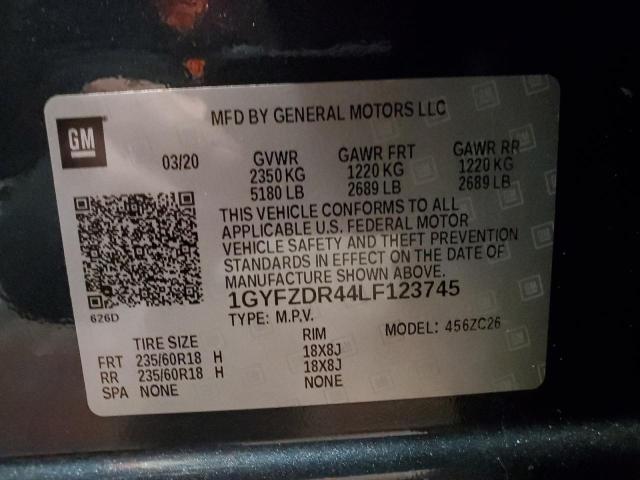 1GYFZDR44LF123745 - 2020 CADILLAC XT4 PREMIUM LUXURY GRAY photo 13