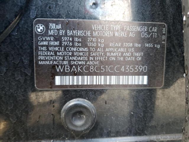 WBAKC8C51CC435390 - 2012 BMW 750 LXI BLACK photo 12