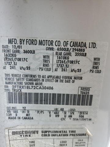 2FTRX18L72CA30406 - 2002 FORD F150 WHITE photo 12