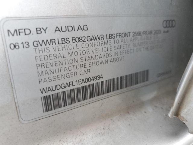 WAUDGAFL1EA004934 - 2014 AUDI S4 PREMIUM PLUS SILVER photo 13