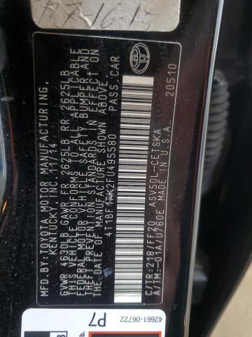 4T1BF1FK2FU495580 - 2015 TOYOTA CAMRY LE Qara foto 12