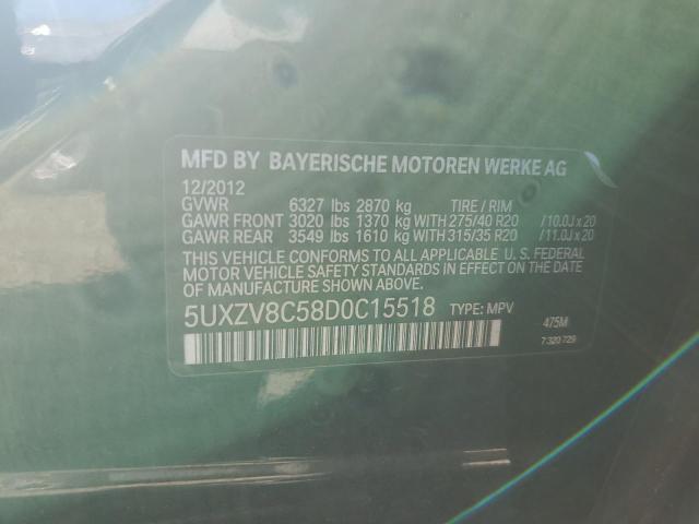 5UXZV8C58D0C15518 - 2013 BMW X5 XDRIVE50I BLACK photo 12