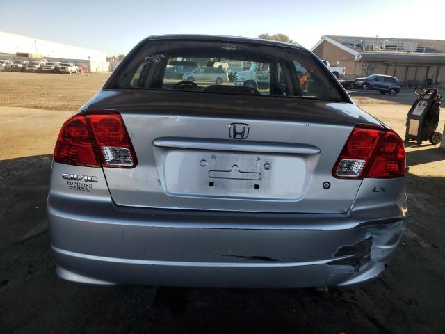 2HGES16545H522823 - 2005 HONDA CIVIC LX ვერცხლისფერი ფოტო 6