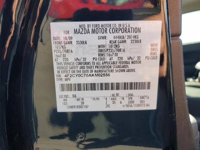 4F2CY0C70AKM02556 - 2010 MAZDA TRIBUTE I BLACK photo 13