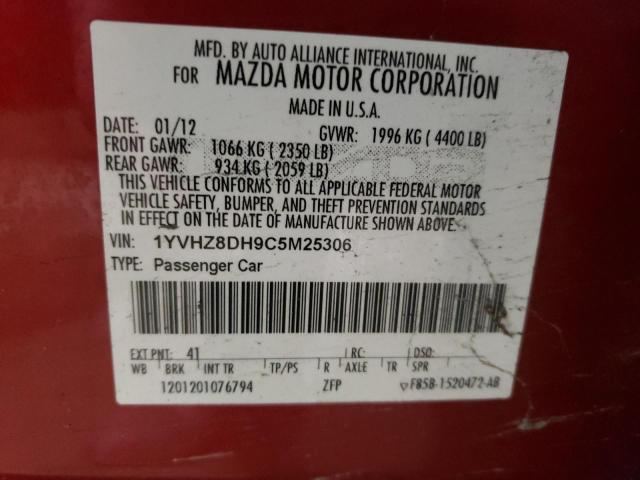 1YVHZ8DH9C5M25306 - 2012 MAZDA 6 I RED photo 13